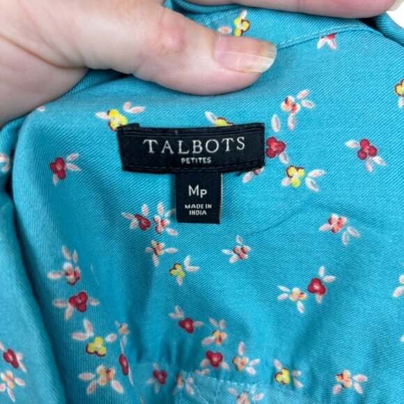 Talbots floral blouse, size Medium Petite, buttons, boho, summer, beach - Picture 7 of 9